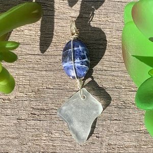 Hand Crafted Sea Glass and Stone Necklace